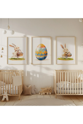 Sevimli Paskalya Tavşanları 3'lü Poster Seti