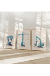 Sevimli İş Makineleri 3'lü Poster Seti