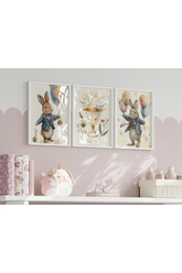 Sevimli Paskalya Tavşanı 3'lü Poster Seti