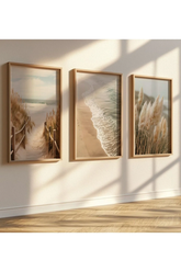 Sahil Manzarası 3'lü Estetik Poster Seti