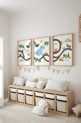 3'lü set, Araba çocuk odası dekoru, Arabalı Çocuk Odası Tablosu