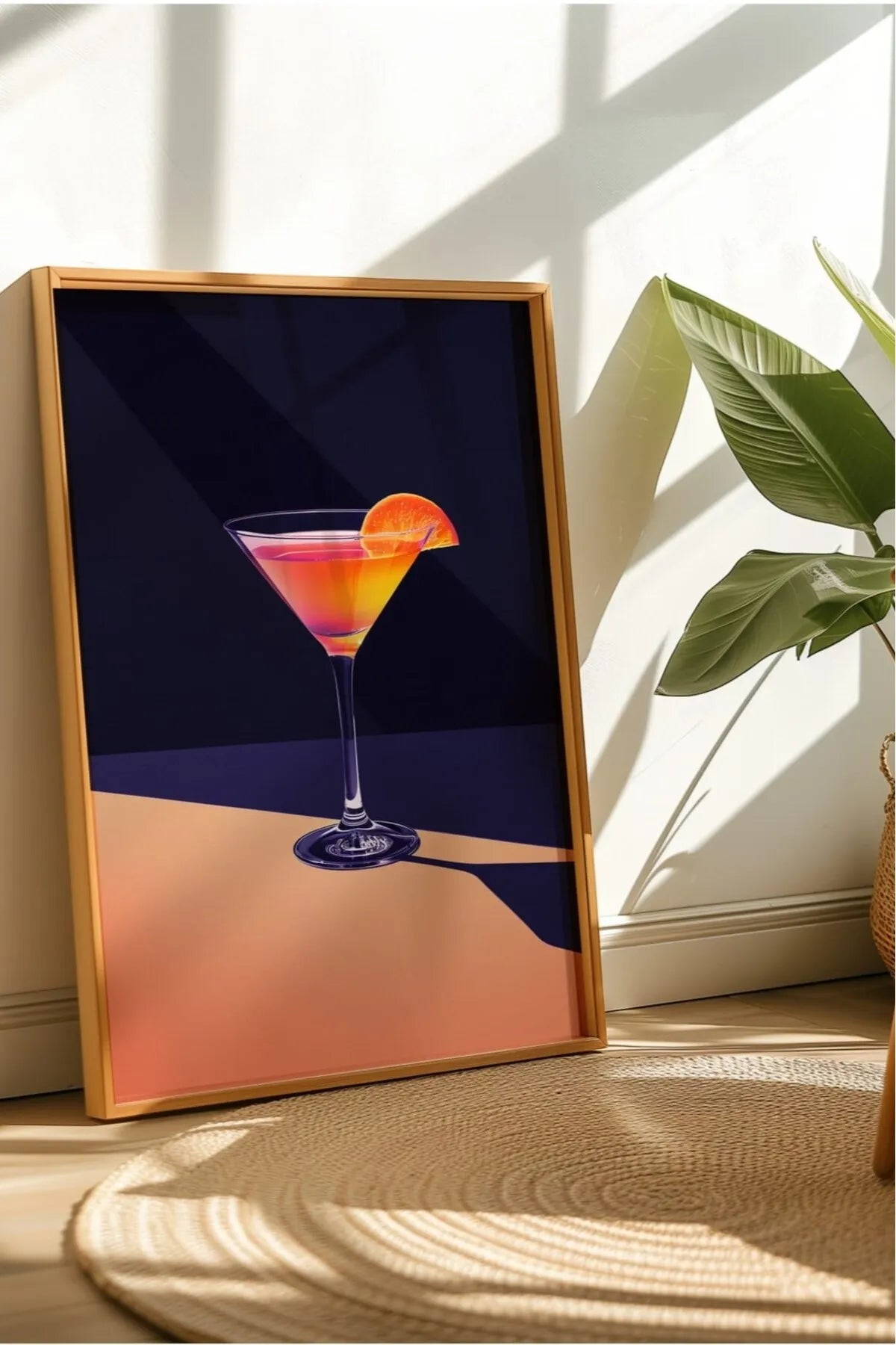 Turuncu Temalı  Vintage Tarzı Modern Kokteyl Tablosu