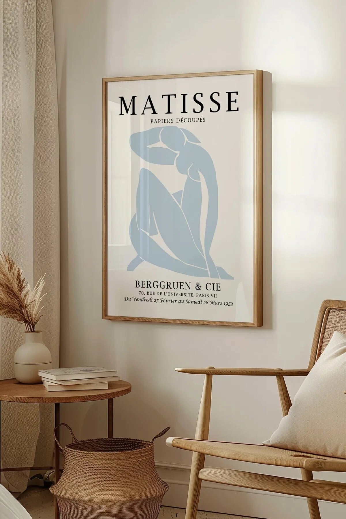 Henri Matisse Pastel Mavi Çiçek & Melek Konseptli 3'lü Poster Seti