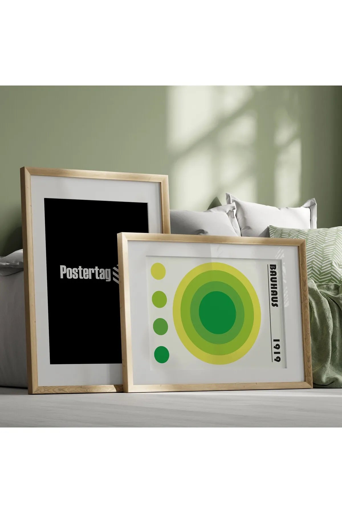 [Bauhaus] Koyu Yeşil Temalı Modern Estetik Poster