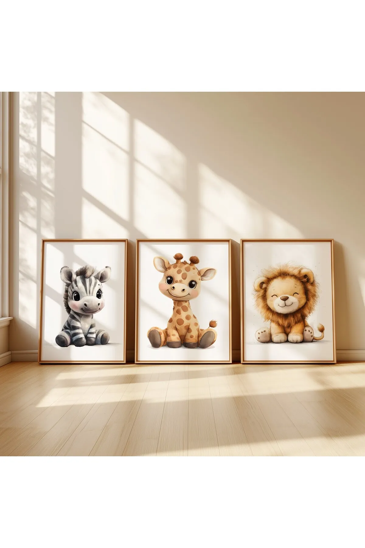 Tatlı Safari Temalı Hayvanlar 3'lü Poster Seti