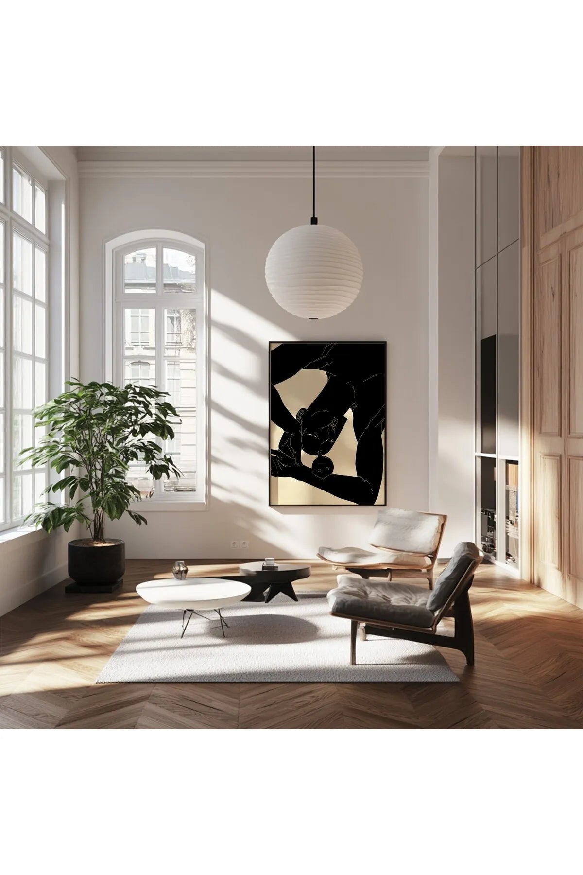 Soyut Fütüristik Tarzda Modern Tablo