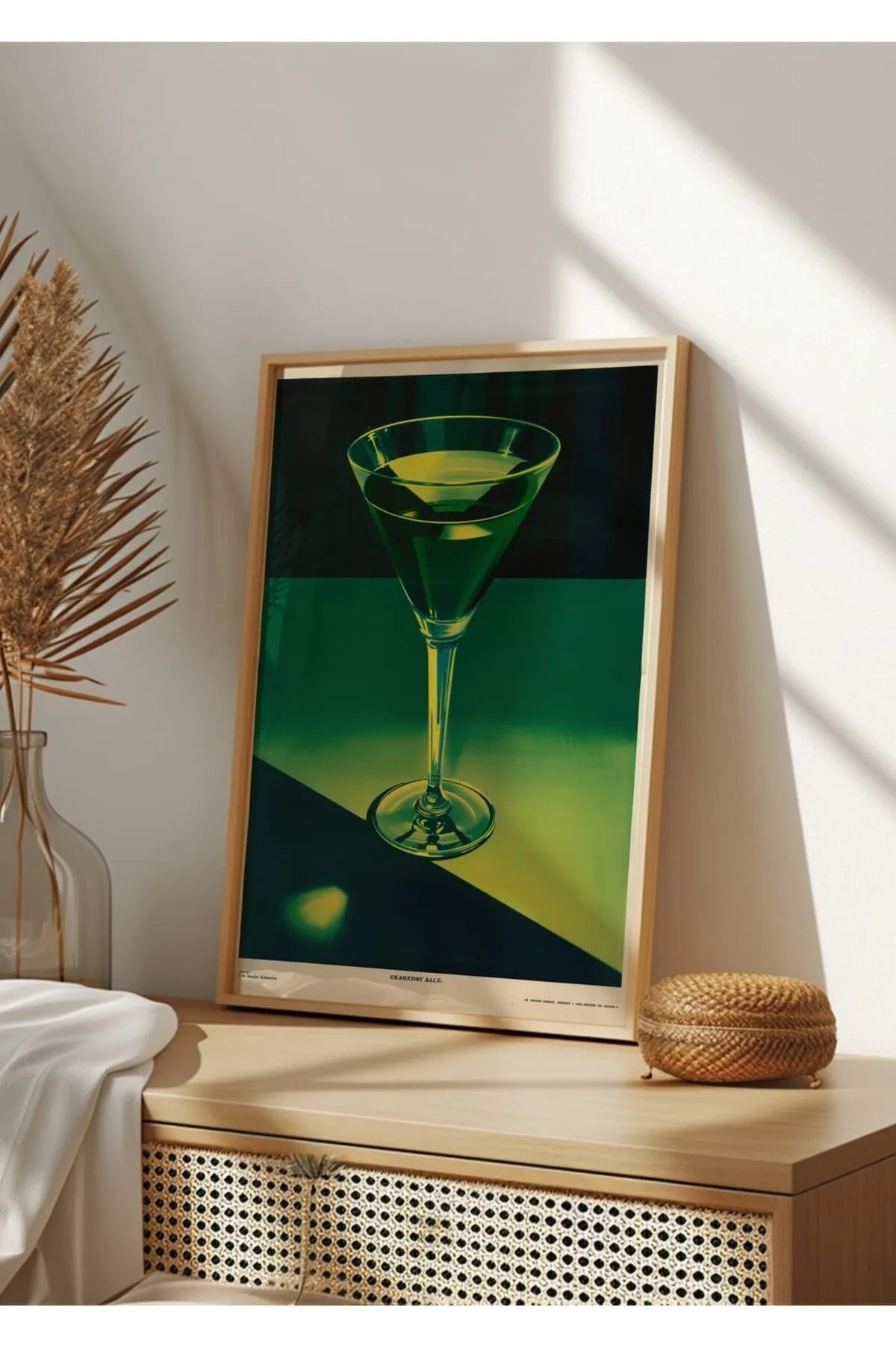 Yeşil Temalı  Vintage Tarzı Modern Kokteyl Tablosu