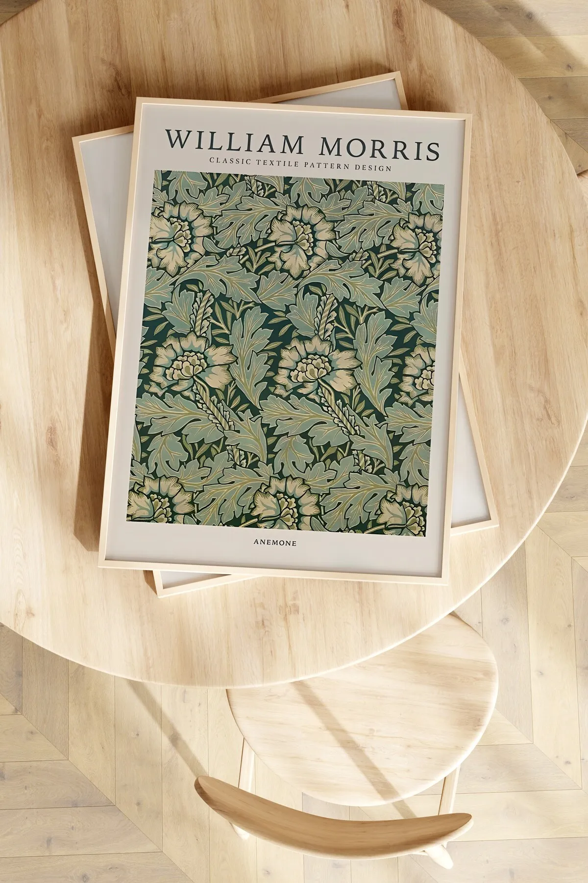 Anemone [William Morris] - Botanik Temalı Yeşil Duvar Tablosu
