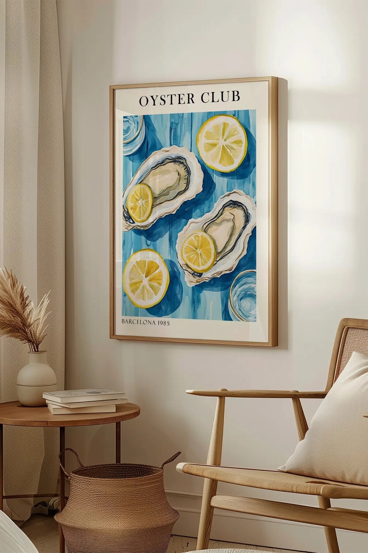 İstiridye Kulübü - Yağlı Boya Tarzında 2'li Modern Şık Poster Seti