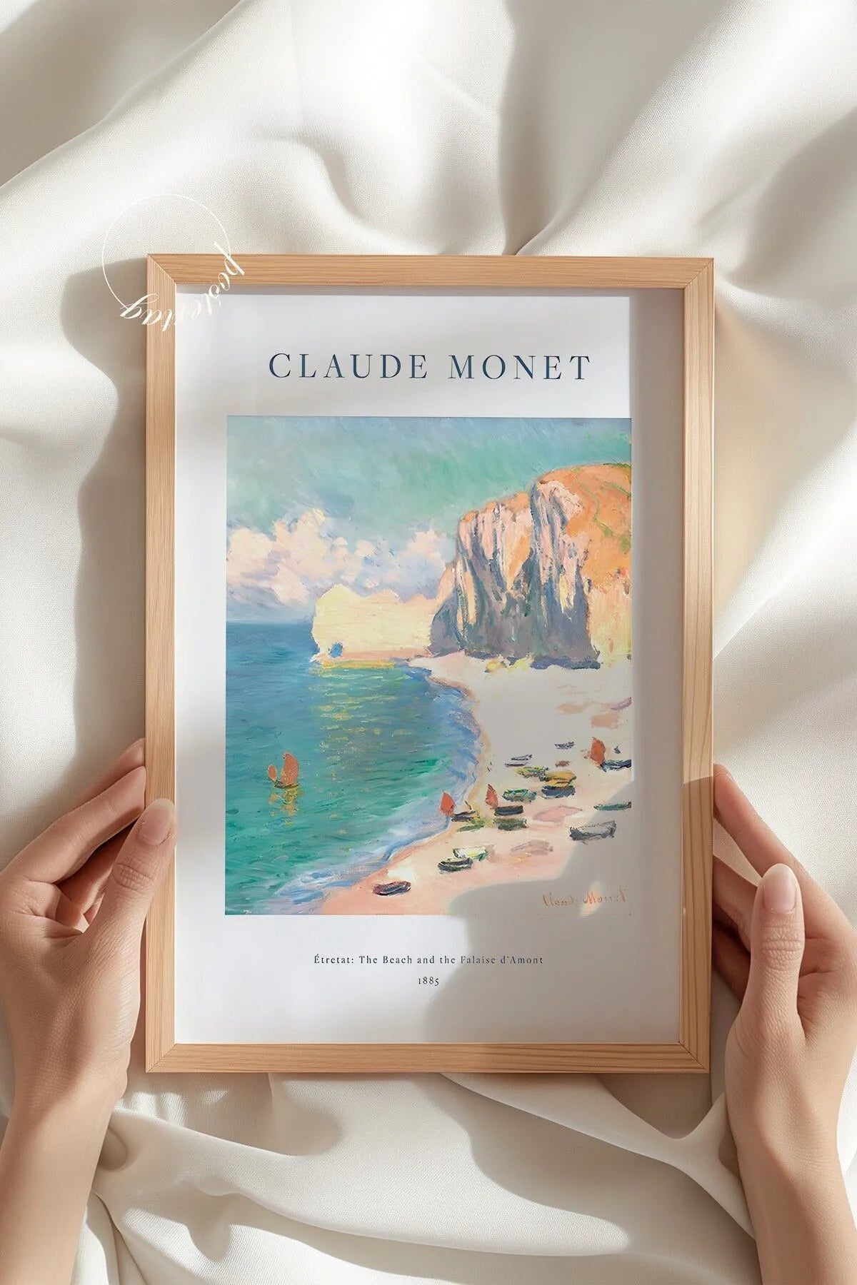 The Beach and The Falaise D'amont [Claude Monet] - Şık Yağlı Boya Tablo