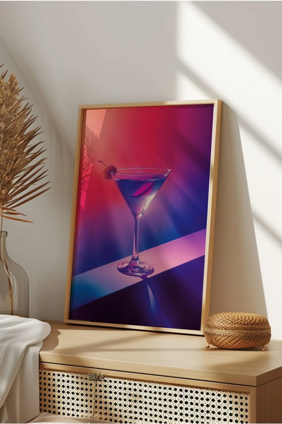 Neon Temalı  Vintage Tarzı Modern Kokteyl Tablosu
