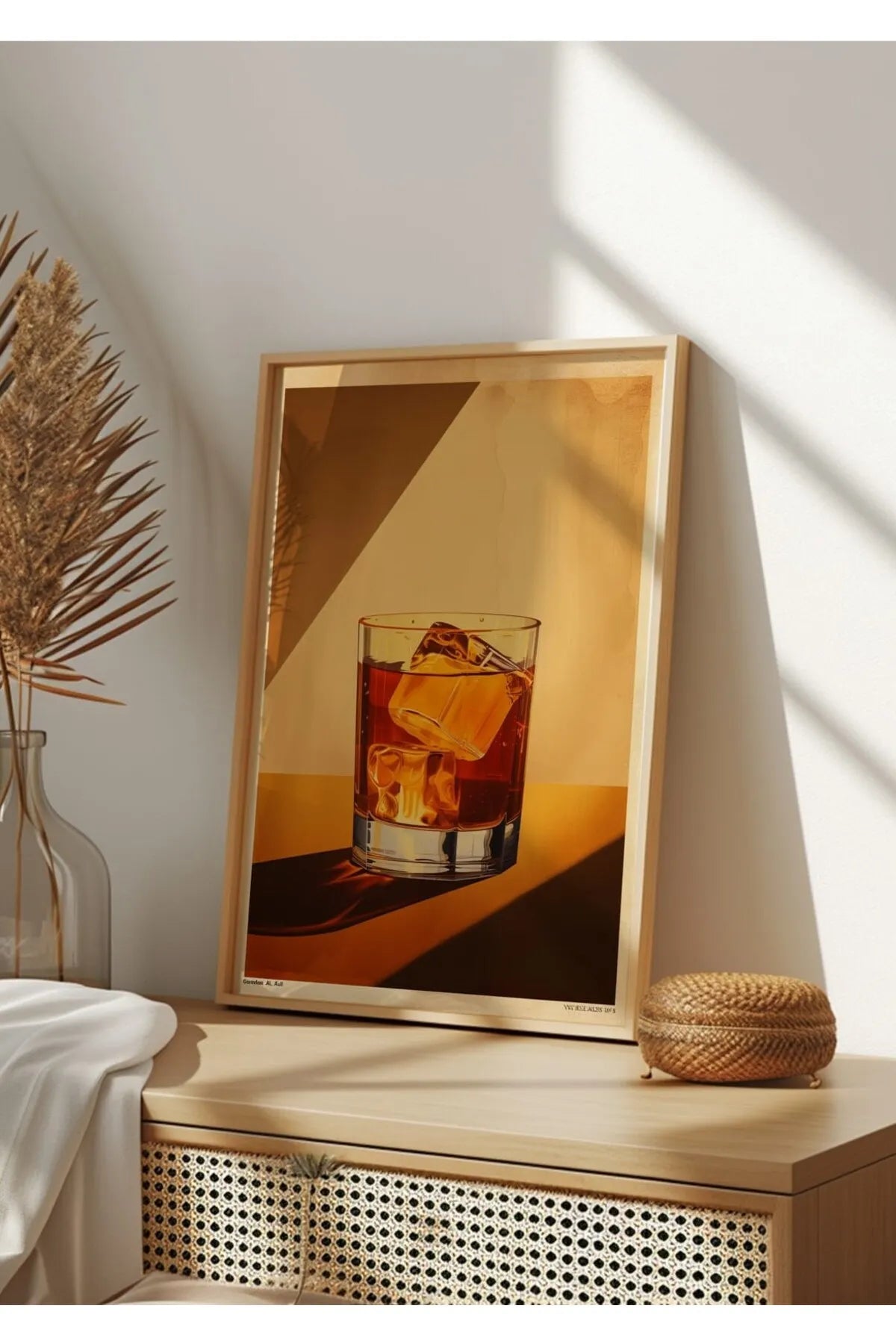 Turuncu Temalı  Vintage Tarzı Modern Kokteyl Tablosu