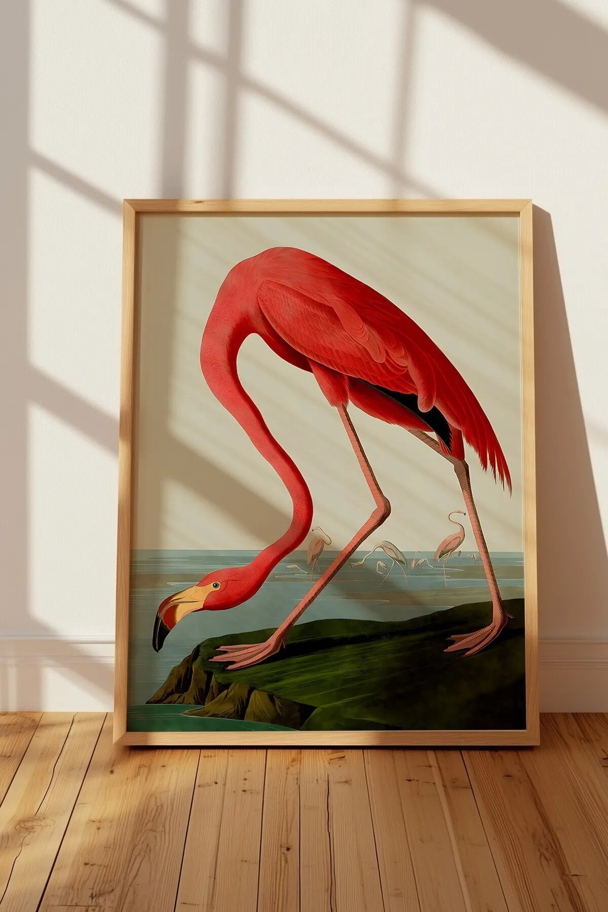 Flamingo Vintage Tarzda Estetik Hayvan Tablosu