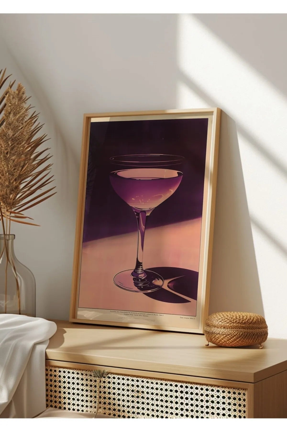 Pembe Temalı  Vintage Tarzı Modern Kokteyl Tablosu