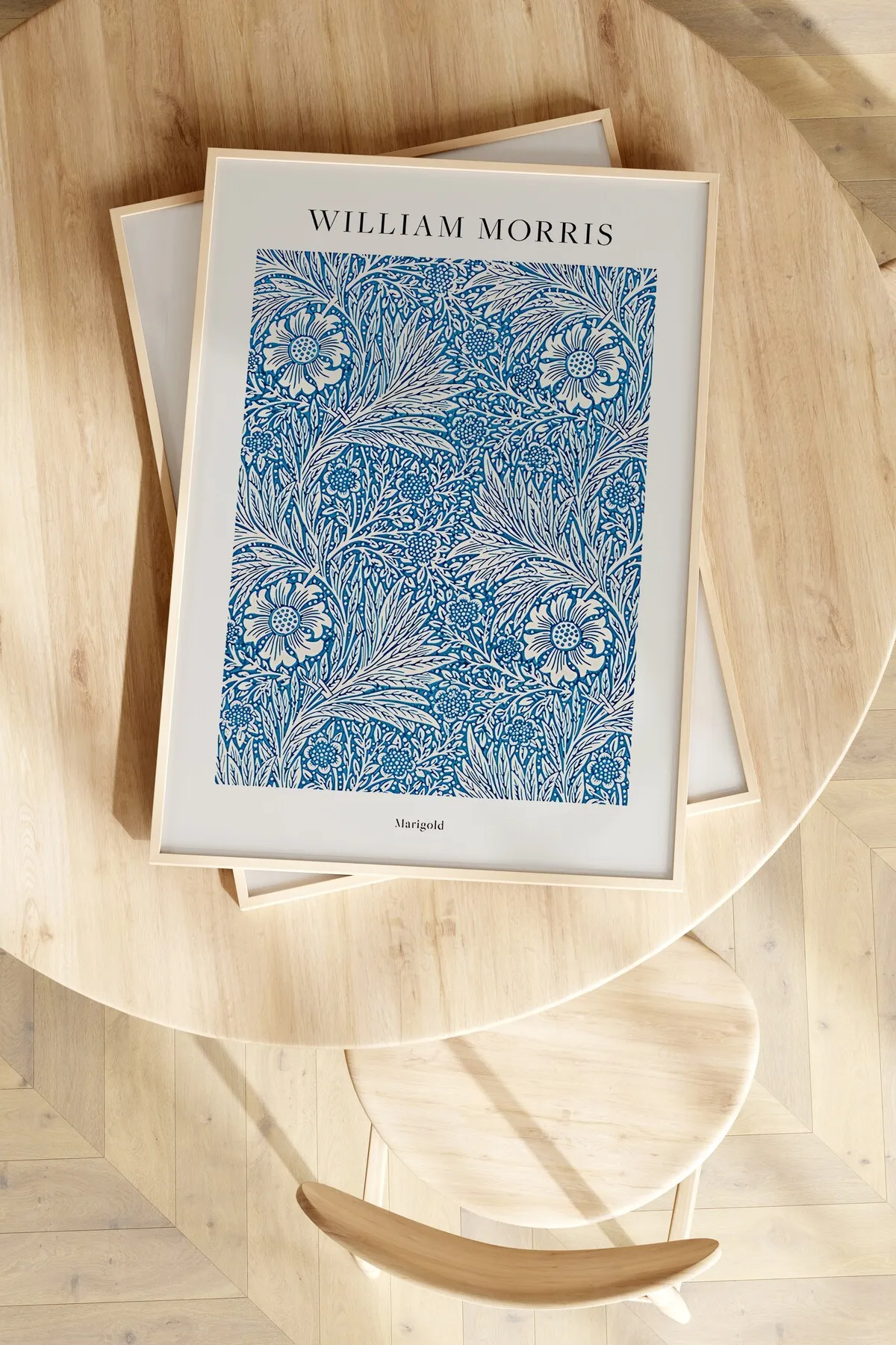 Marigold [William Morris] - Botanik Temalı Turkuaz Duvar Tablosu