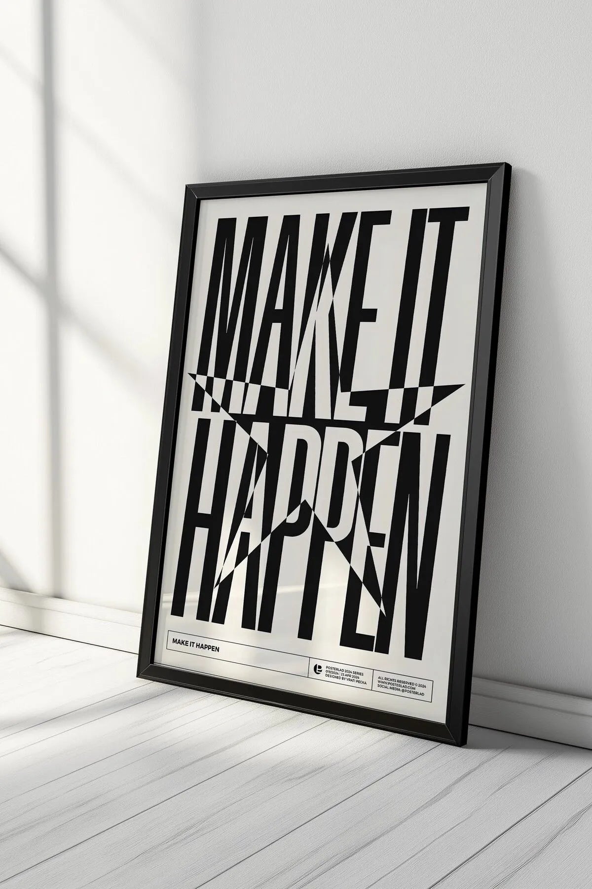 MAKE IT HAPPEN Minimalist Estetik İlllüstrasyon Posteri