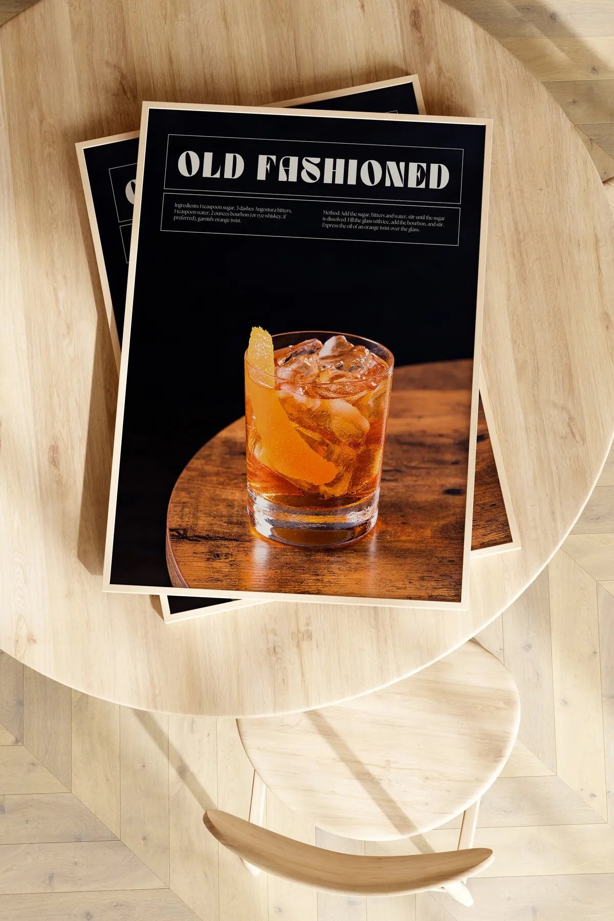 Negroni & Old Fashioned & Cosmopolitan 3'lü Estetik Kokteyl Poster Seti