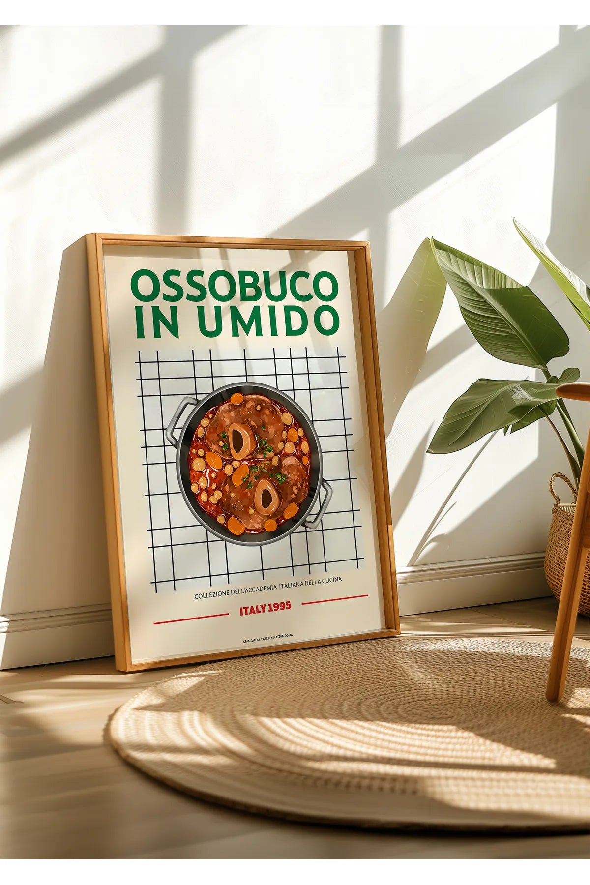 Lasagna & Ossobuco & Spaghetti - İtalyan Mutfağı 3'lü Estetik Tablo Seti
