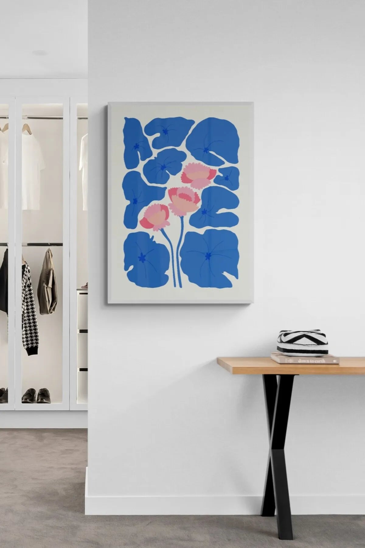 Estetik Çiçek Temalı Mavi Botanik Posteri [Henri Matisse]