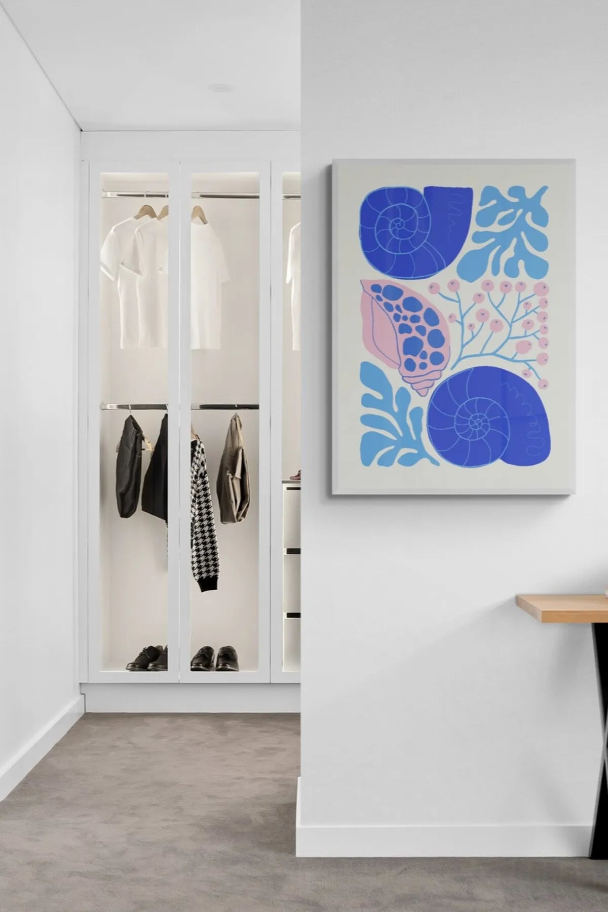 Estetik Çiçek Temalı Lacivert - Turkuaz Botanik Posteri [Henri Matisse]