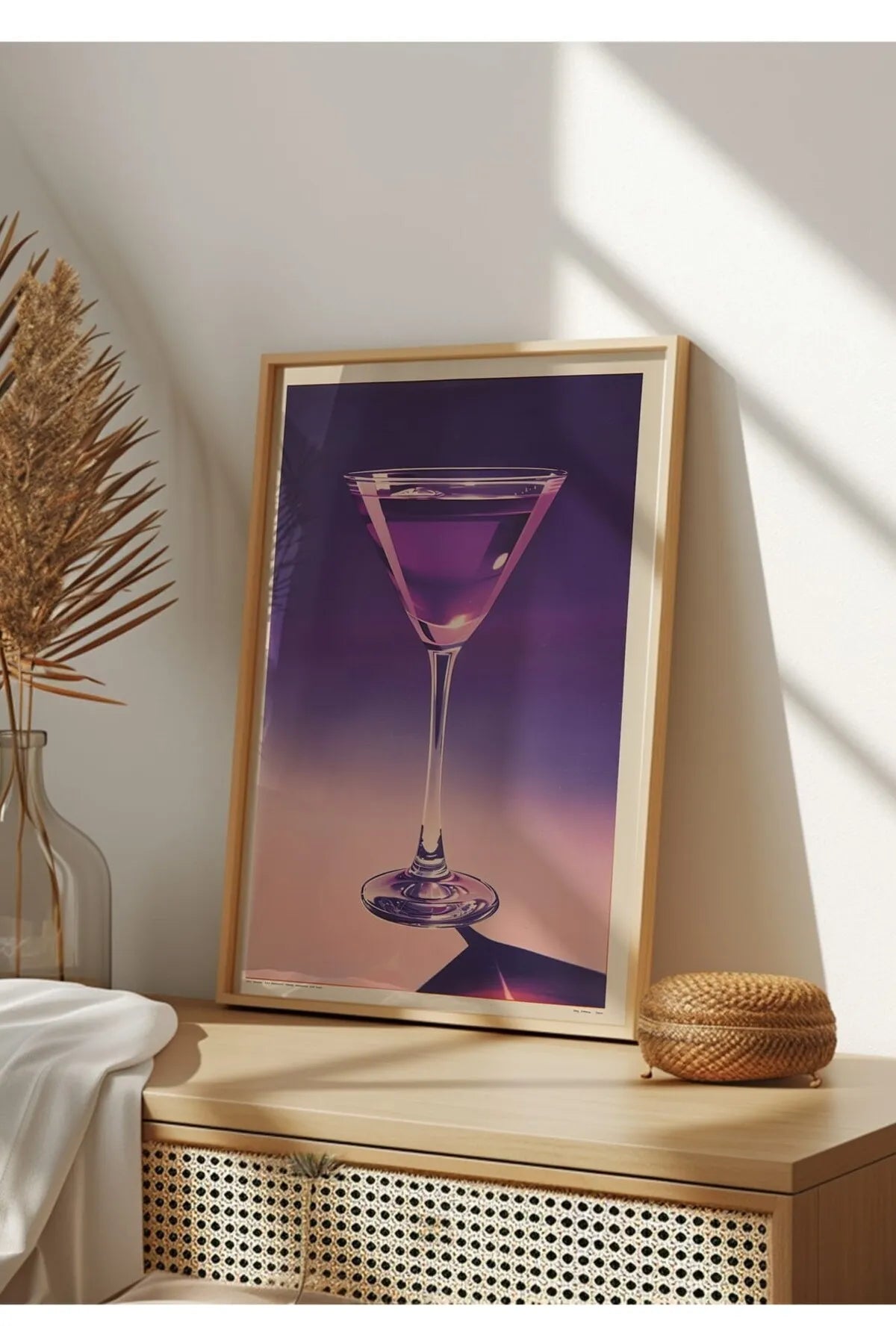 Eflatun Temalı Vintage Tarzı Modern Kokteyl Tablosu