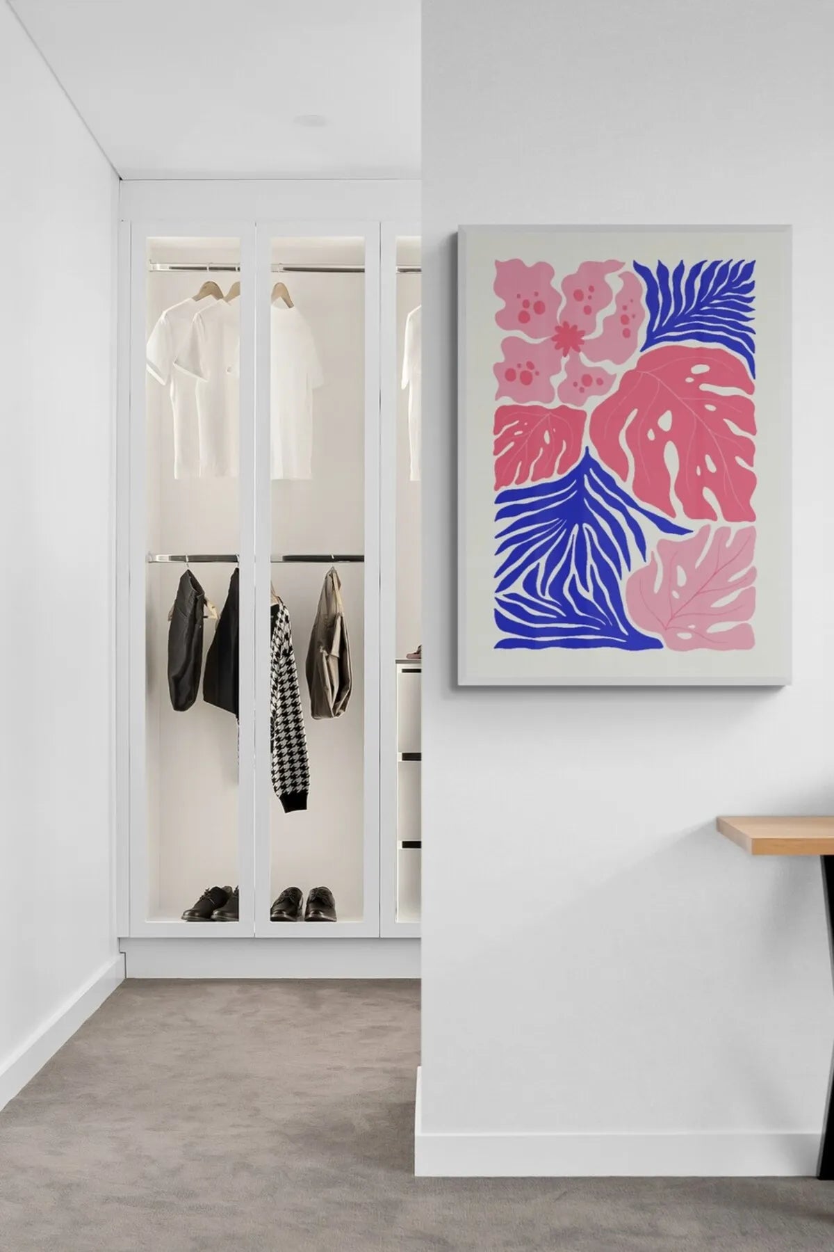 Estetik Çiçek Temalı Pembe - Mavi Botanik Posteri [Henri Matisse]