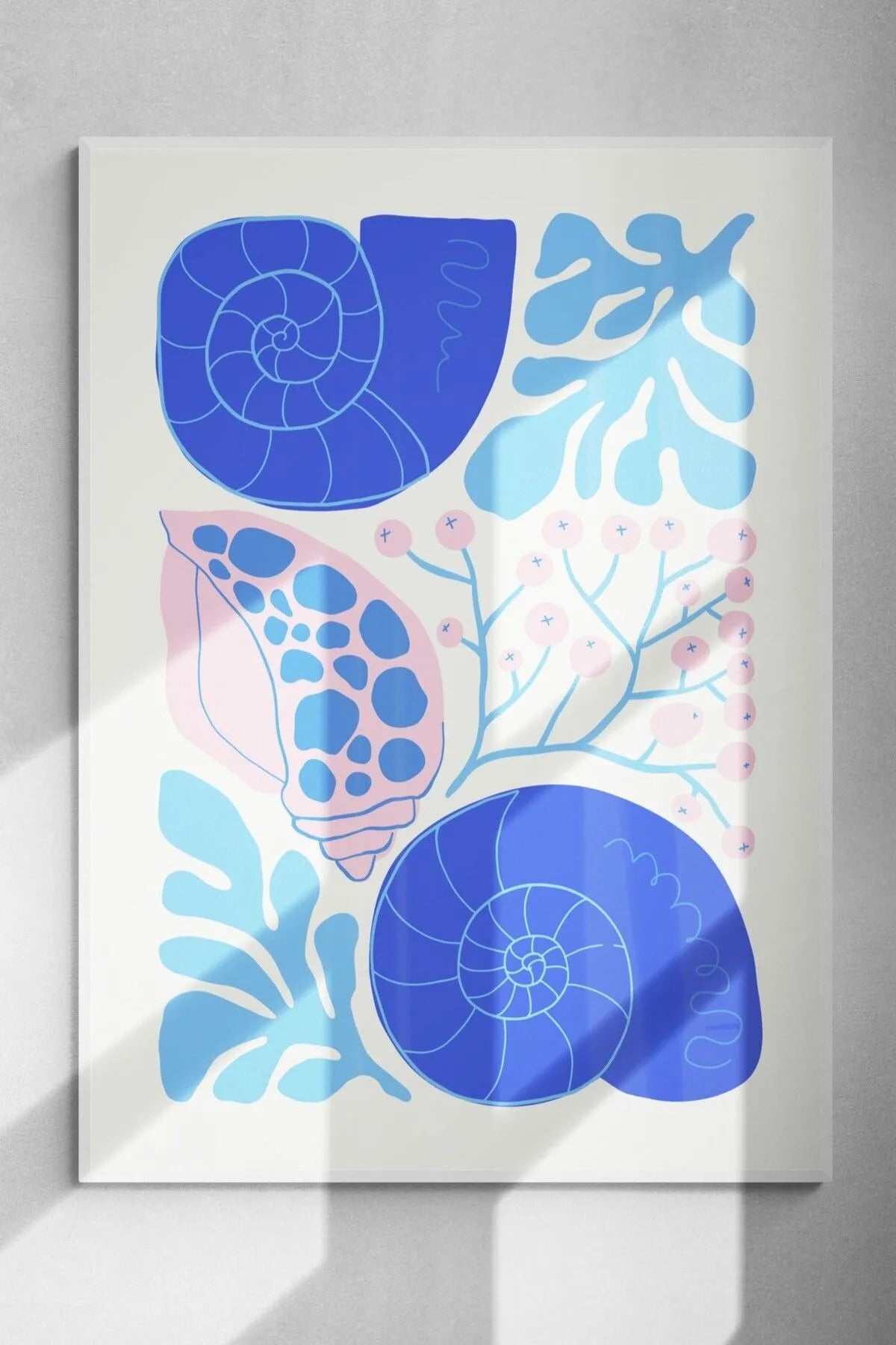 Estetik Çiçek Temalı Lacivert - Turkuaz Botanik Posteri [Henri Matisse]