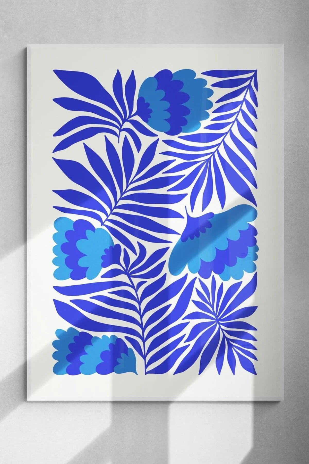 Estetik Çiçek Temalı Mavi Botanik Posteri [Henri Matisse]