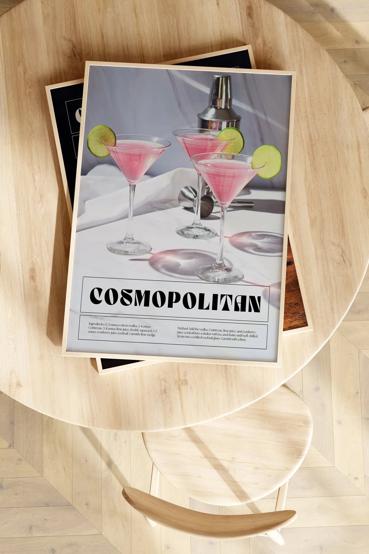 Negroni & Old Fashioned & Cosmopolitan 3'lü Estetik Kokteyl Poster Seti