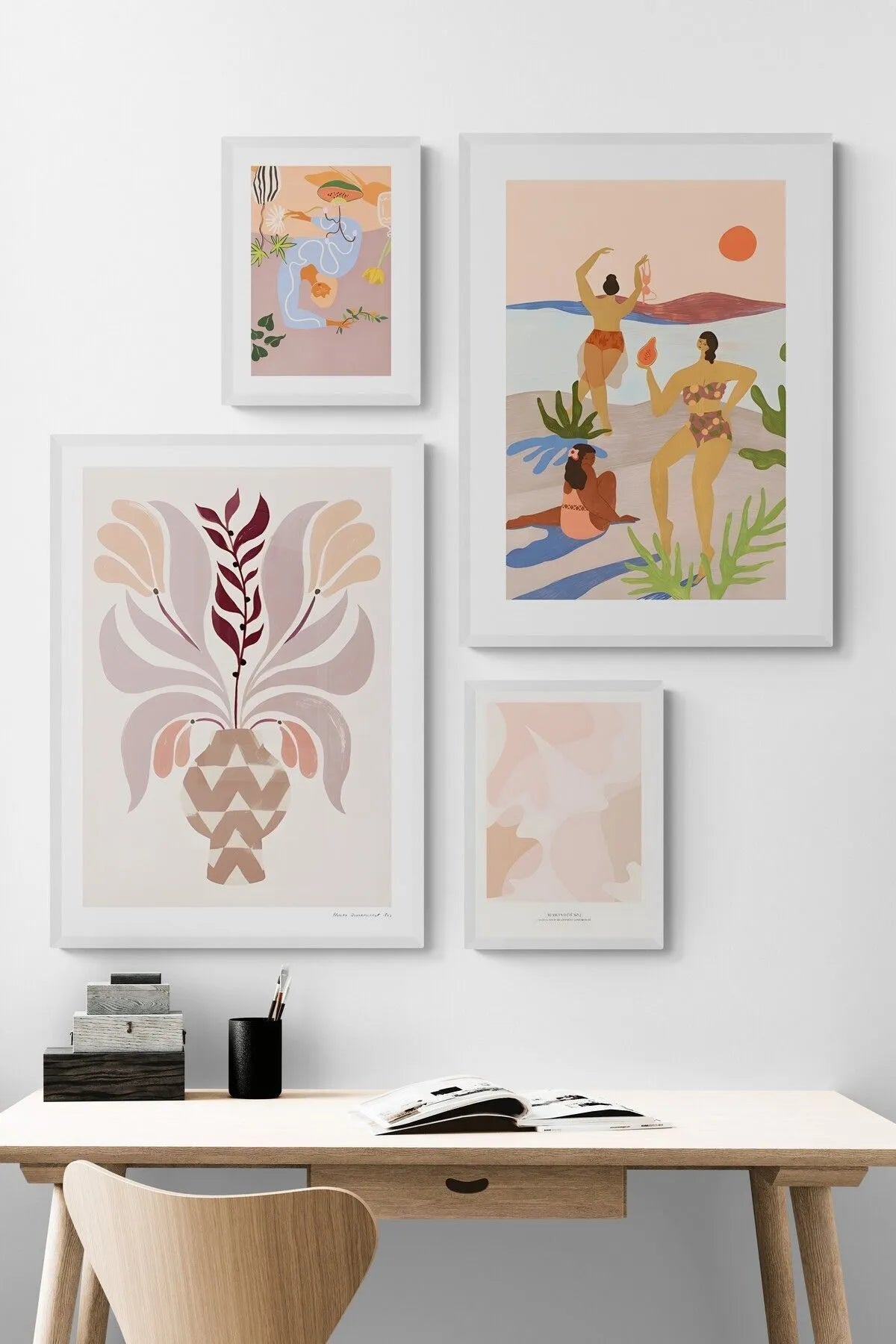 Sanatların Buluşması 4'lü Modern Poster Seti