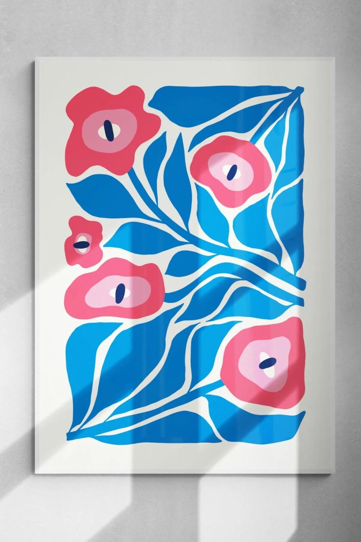 Estetik Çiçek Temalı Turkuaz - Pembe Botanik Posteri [Henri Matisse]