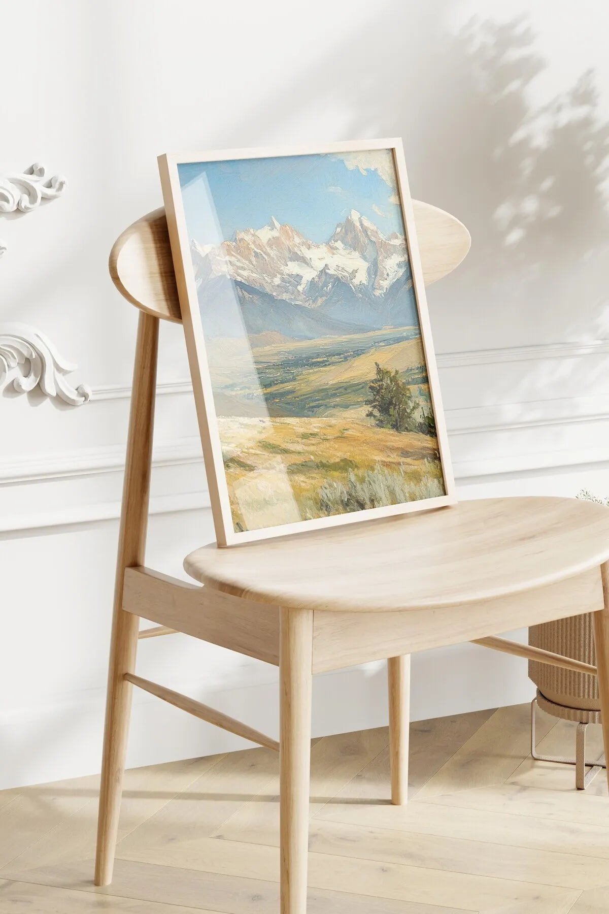 Montana Sıradağları Yağlı Boya Tarzı 3'lü Estetik Tablo Seti