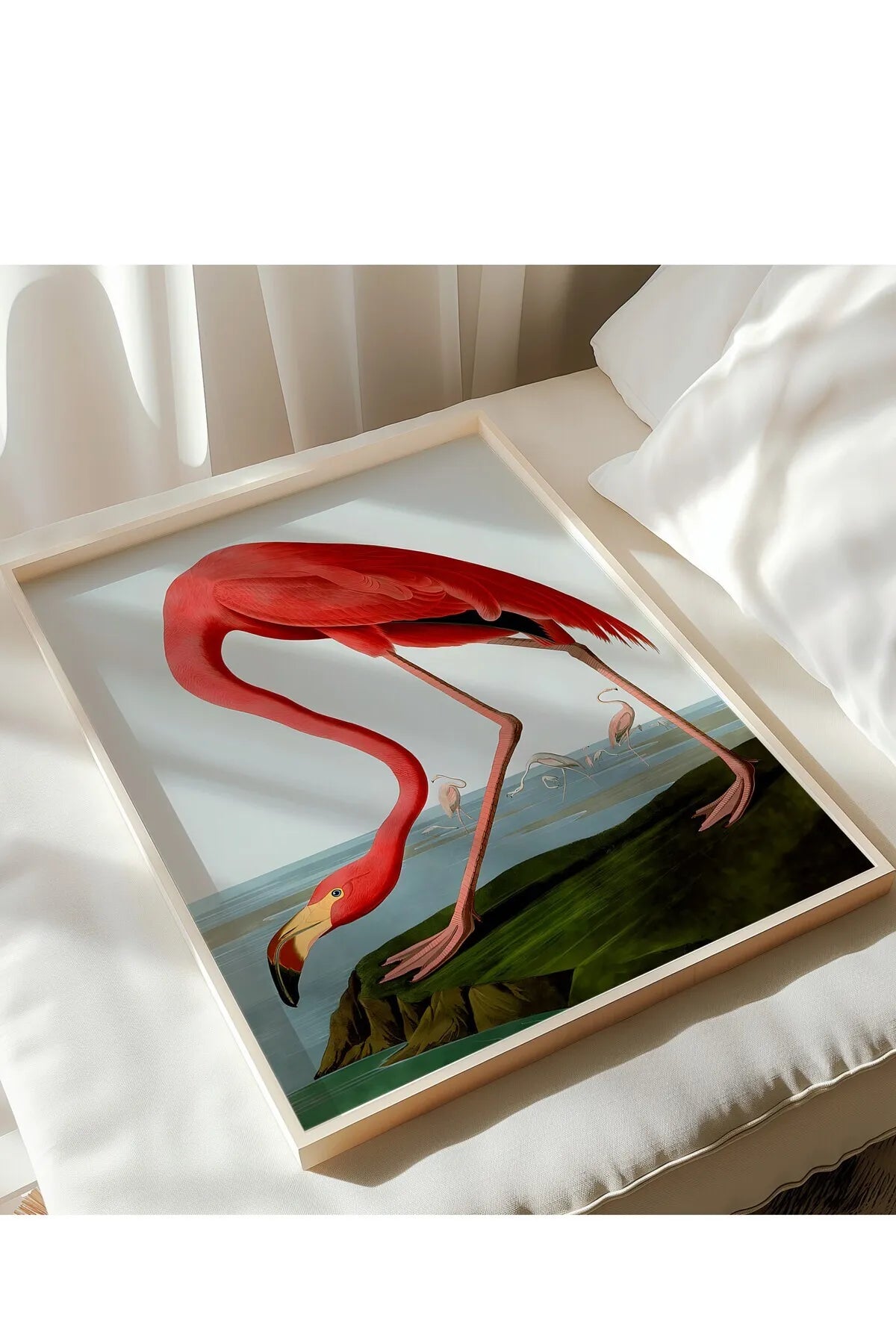 Flamingo Vintage Tarzda Estetik Hayvan Tablosu