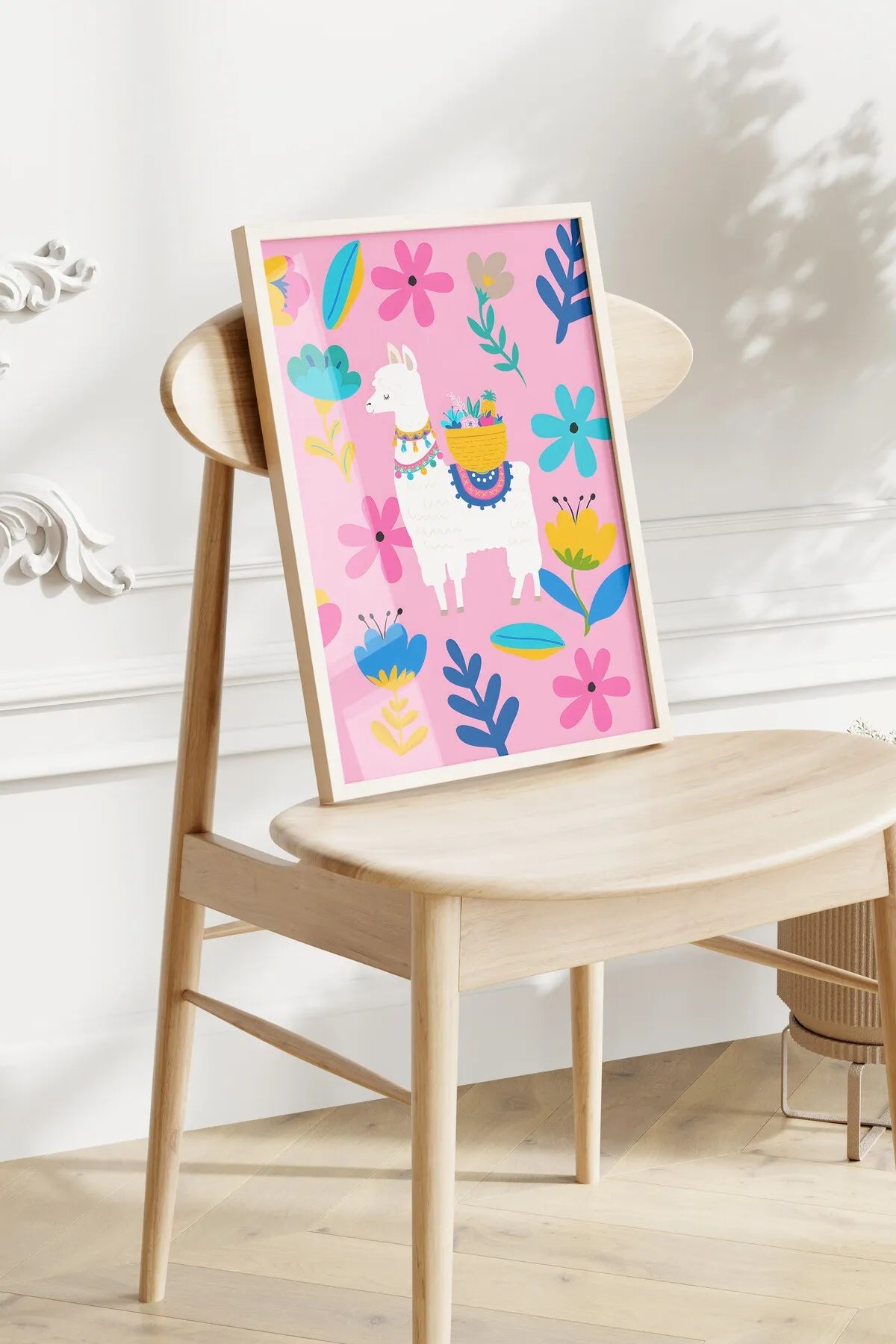 Pembe Tatlı Lamalar 2'li Sevimli Hayvan Poster Seti