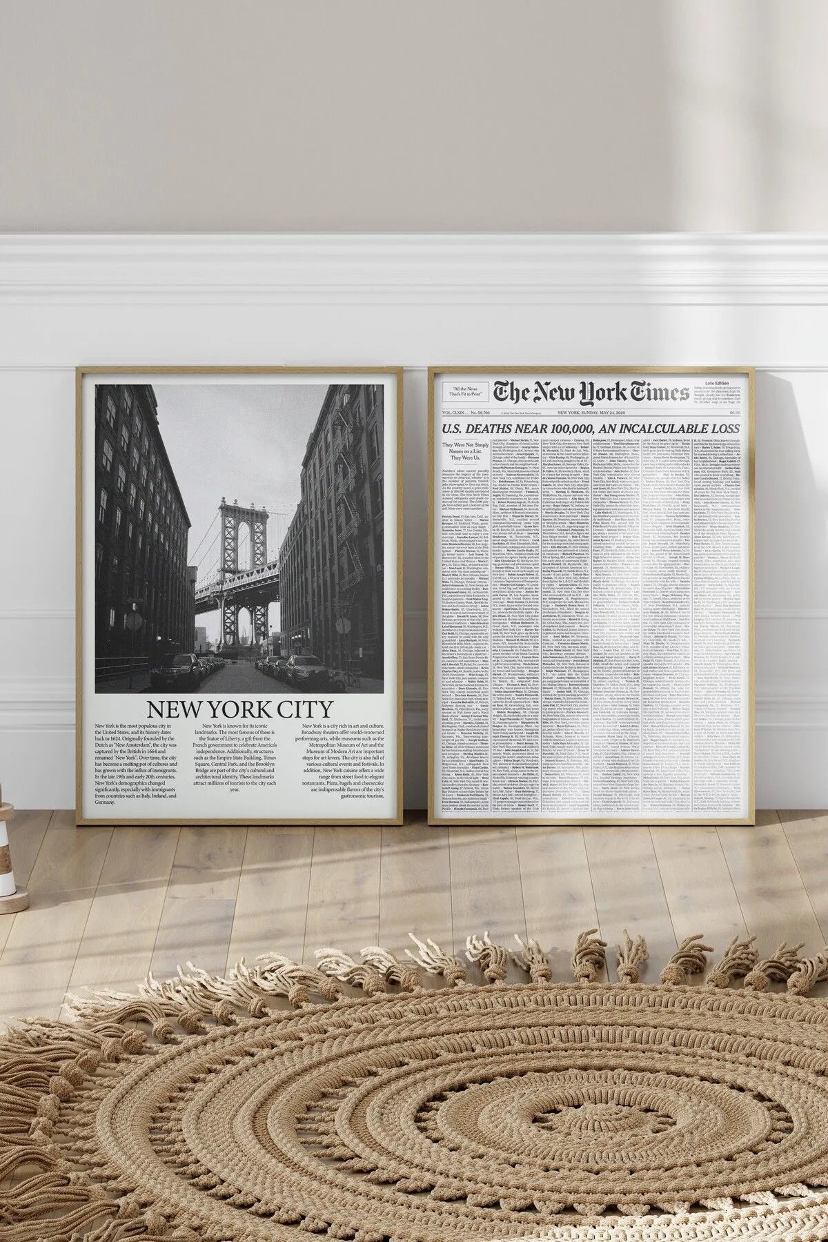 New York Özel Tasarım 2'li Estetik Şehir Poster Seti