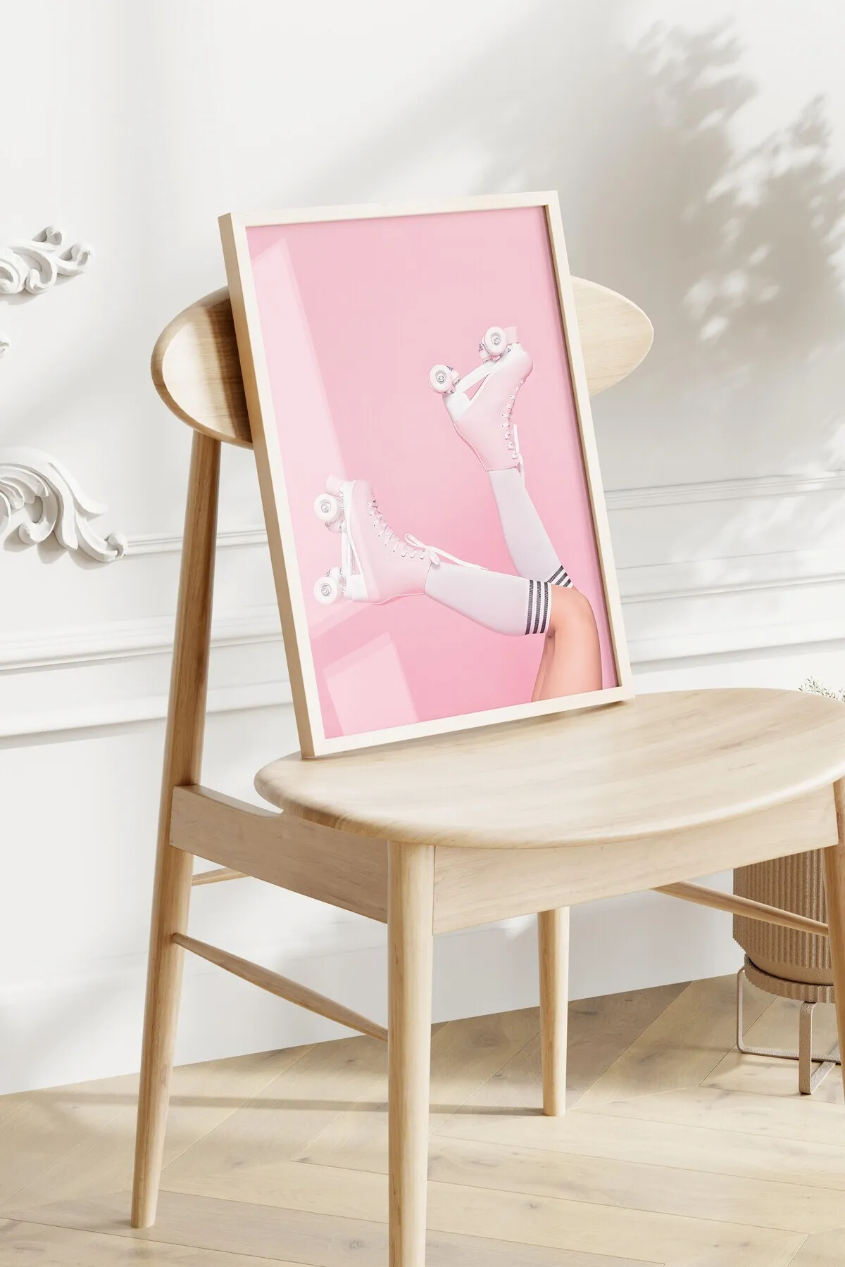 Pembe Parlak Patenli 3'lü Poster Seti