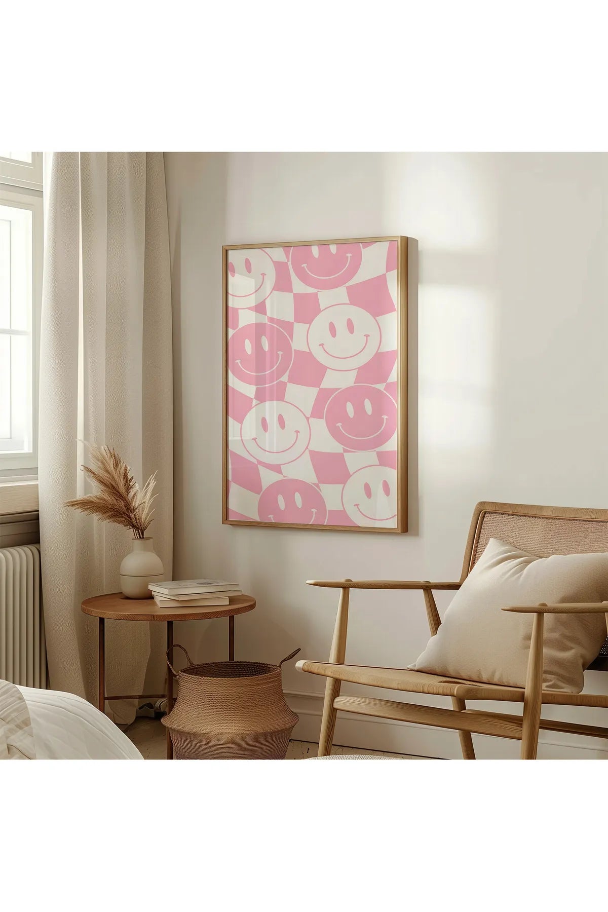 Pembe Estetik Smile Gif Pozitif 3'lü Poster Seti