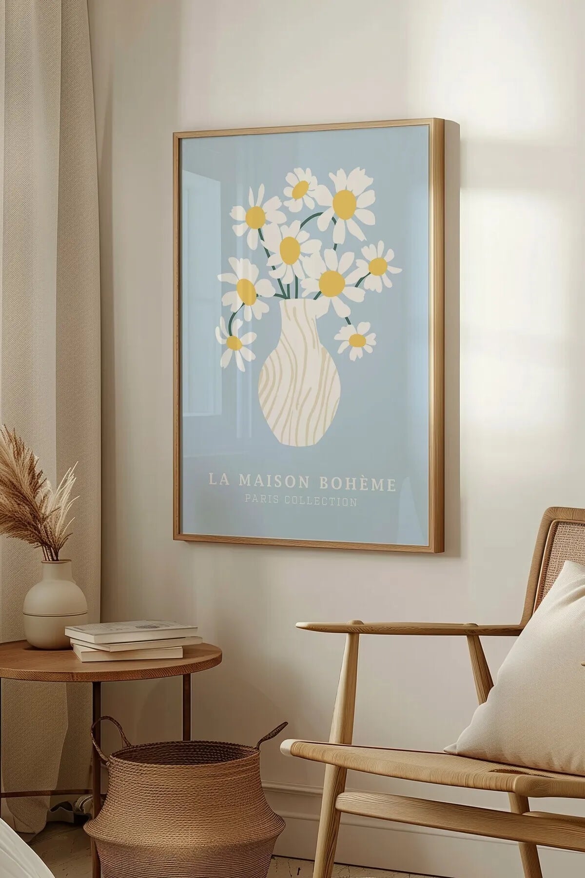 Henri Matisse Pastel Mavi Çiçek & Melek Konseptli 3'lü Poster Seti