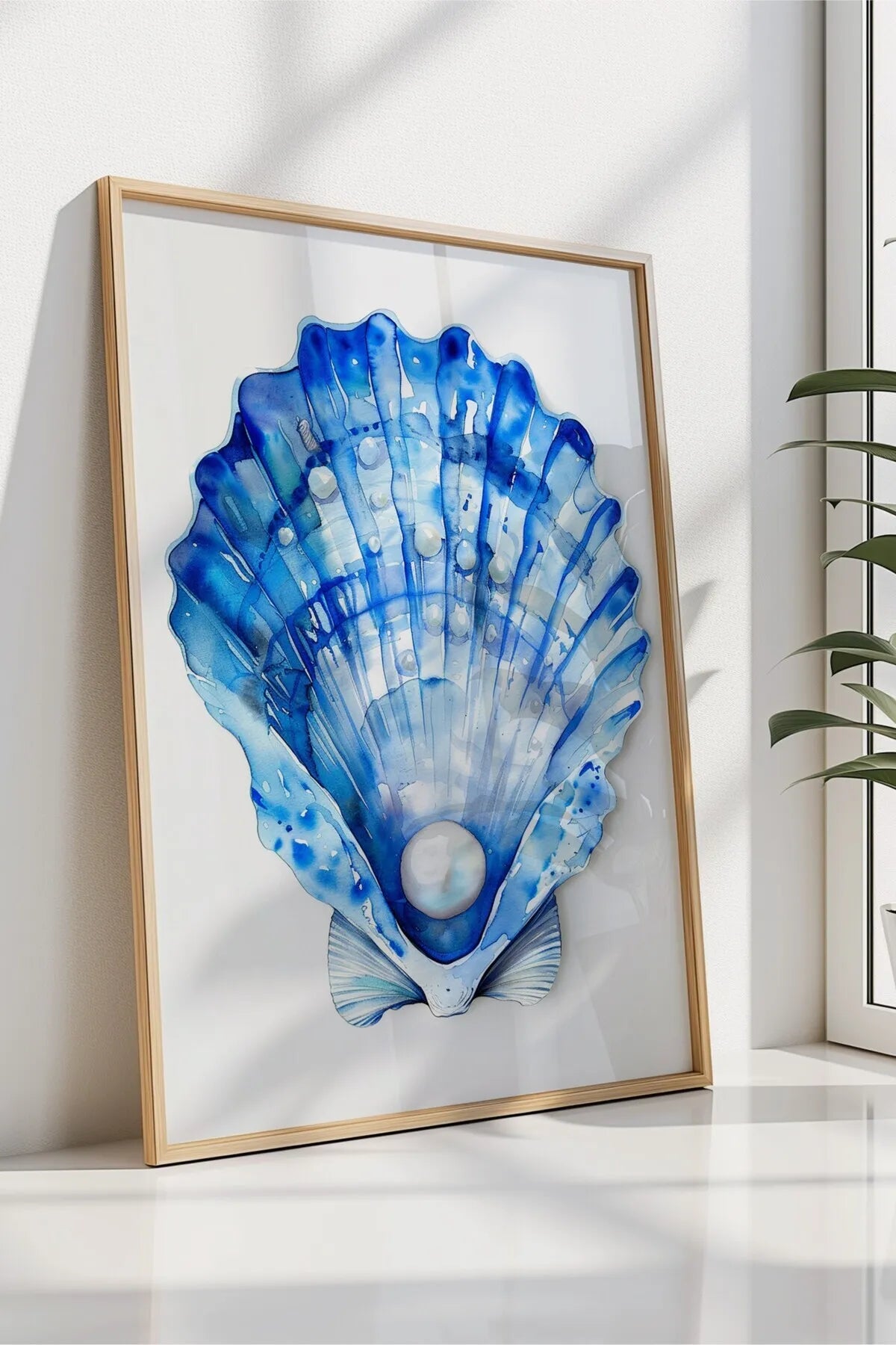Modern Mavi Temalı Estetik Deniz Canlıları 3'lü Poster Seti