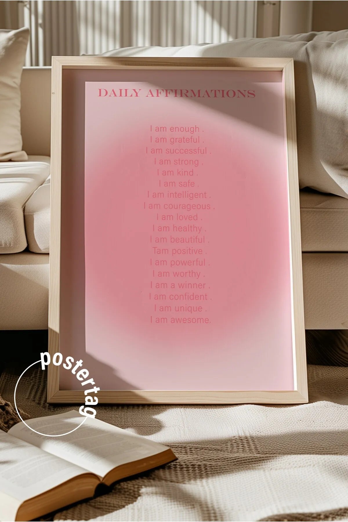 Daily Affirmations - Olumlama Pozitif Enerji Temalı Poster