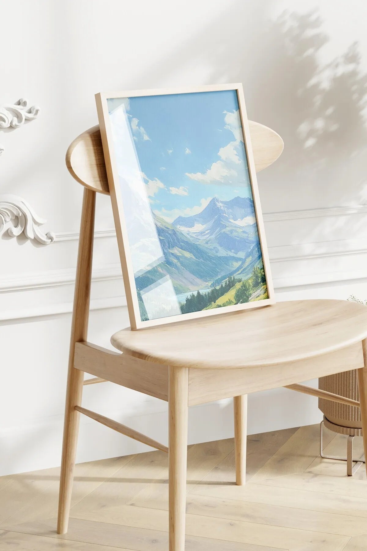 Dağ Manzarası Yağlı Boya Tarzı 3'lü Estetik Poster Seti