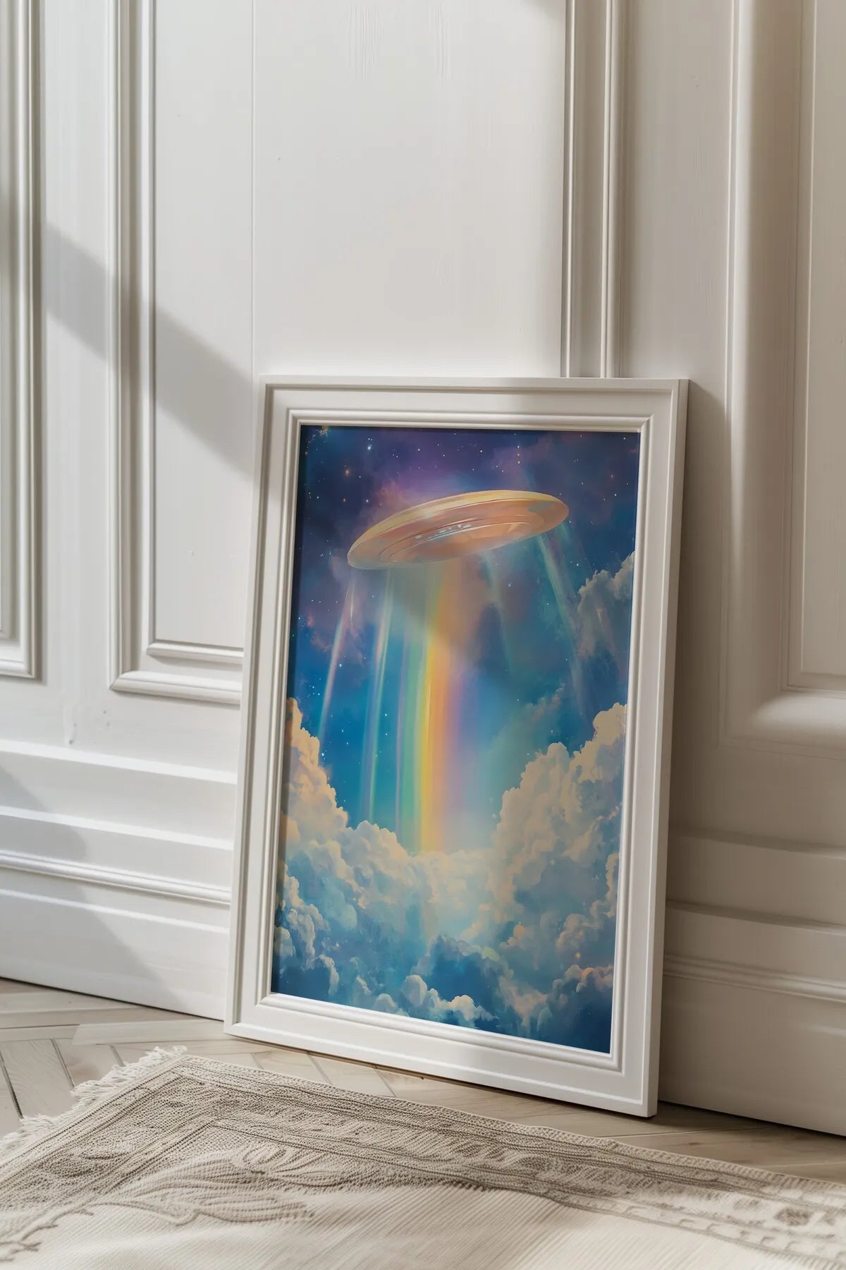 Canlı Renkli Sonsuz Gökkuşağı Maximalist Tarzda 2'li Poster Seti
