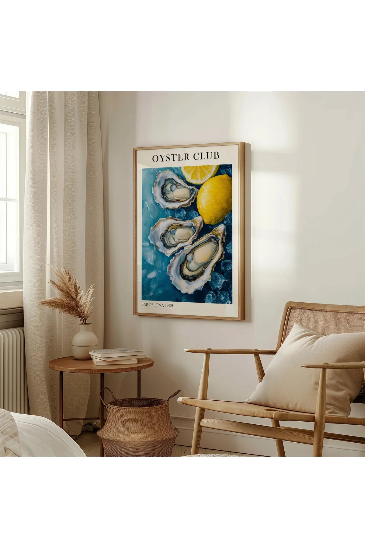 İstiridye Kulübü - Yağlı Boya Tarzında 2'li Modern Şık Poster Seti