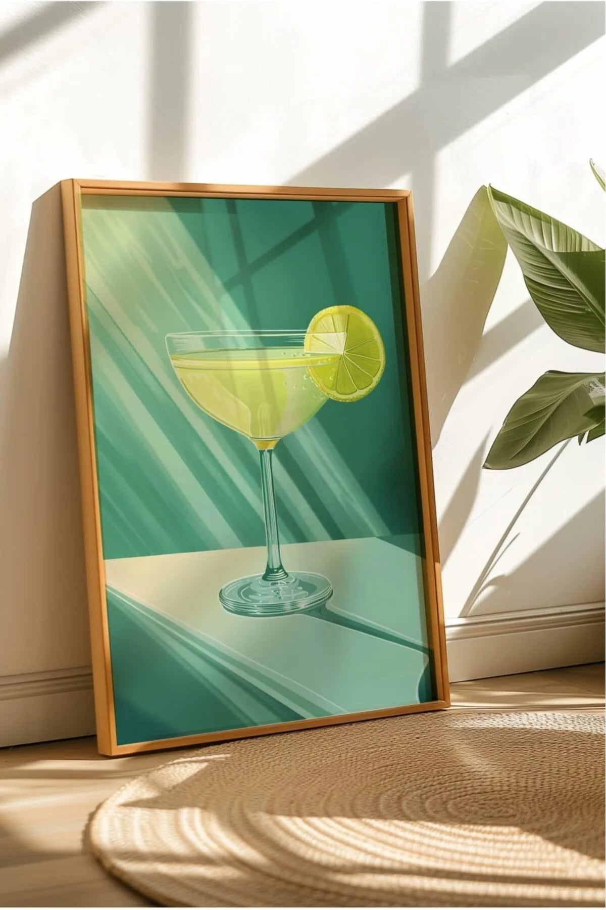 Yeşil Temalı  Vintage Tarzı Modern Kokteyl Tablosu