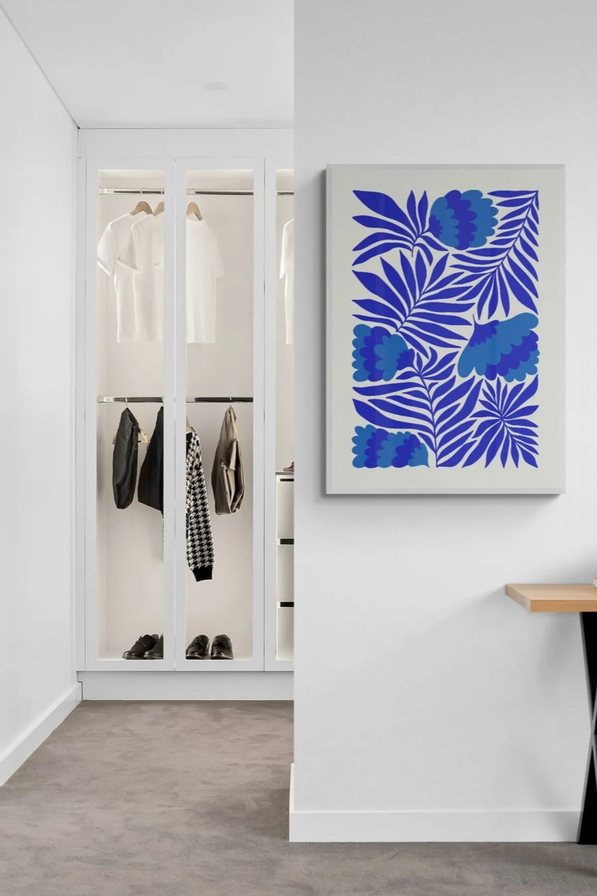 Estetik Çiçek Temalı Mavi Botanik Posteri [Henri Matisse]