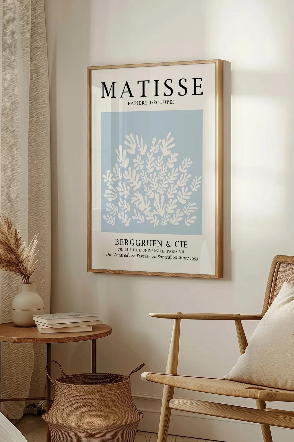Henri Matisse Pastel Mavi Çiçek & Melek Konseptli 3'lü Poster Seti