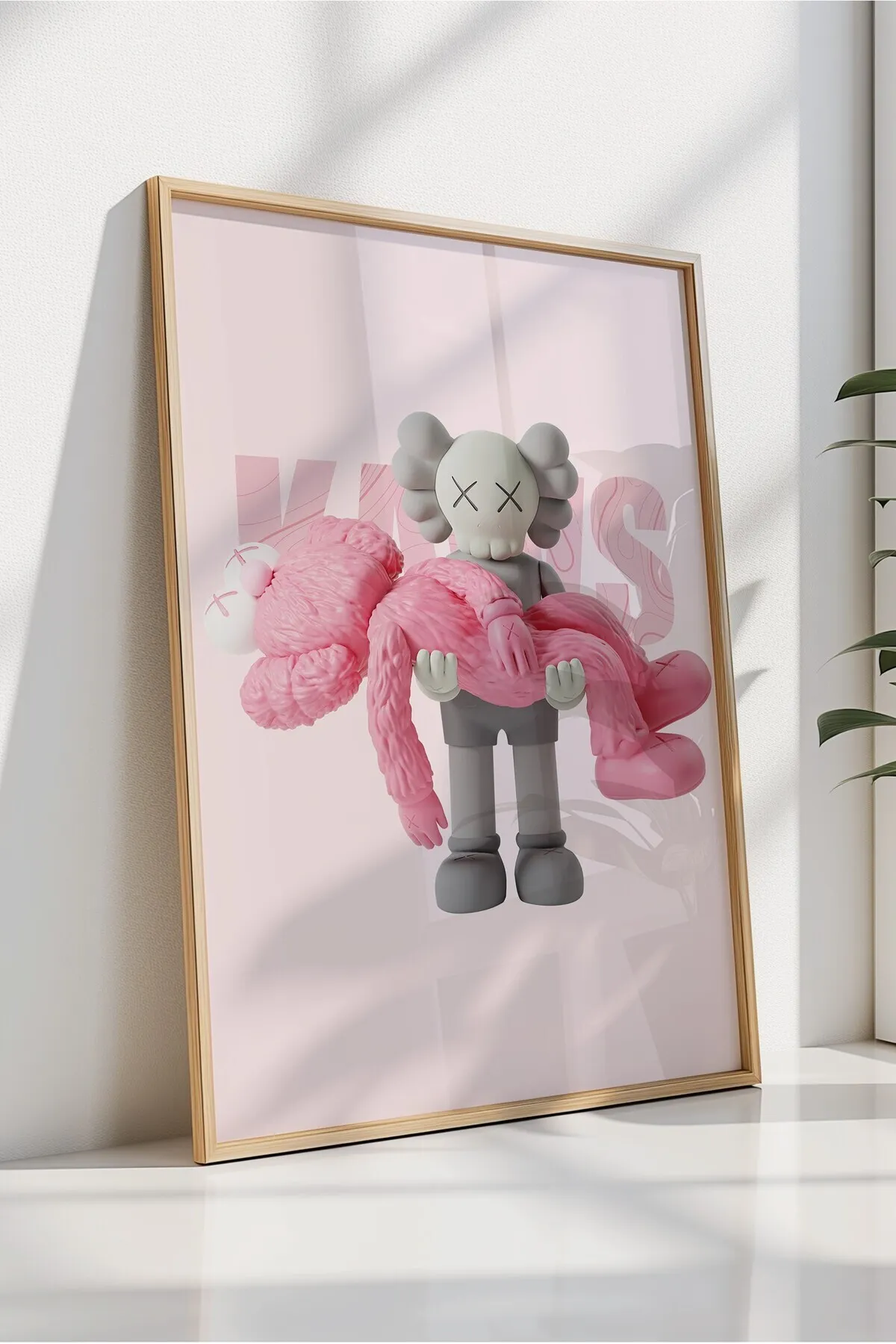 Pembe Kaws Oyuncak 3'lü Poster Seti