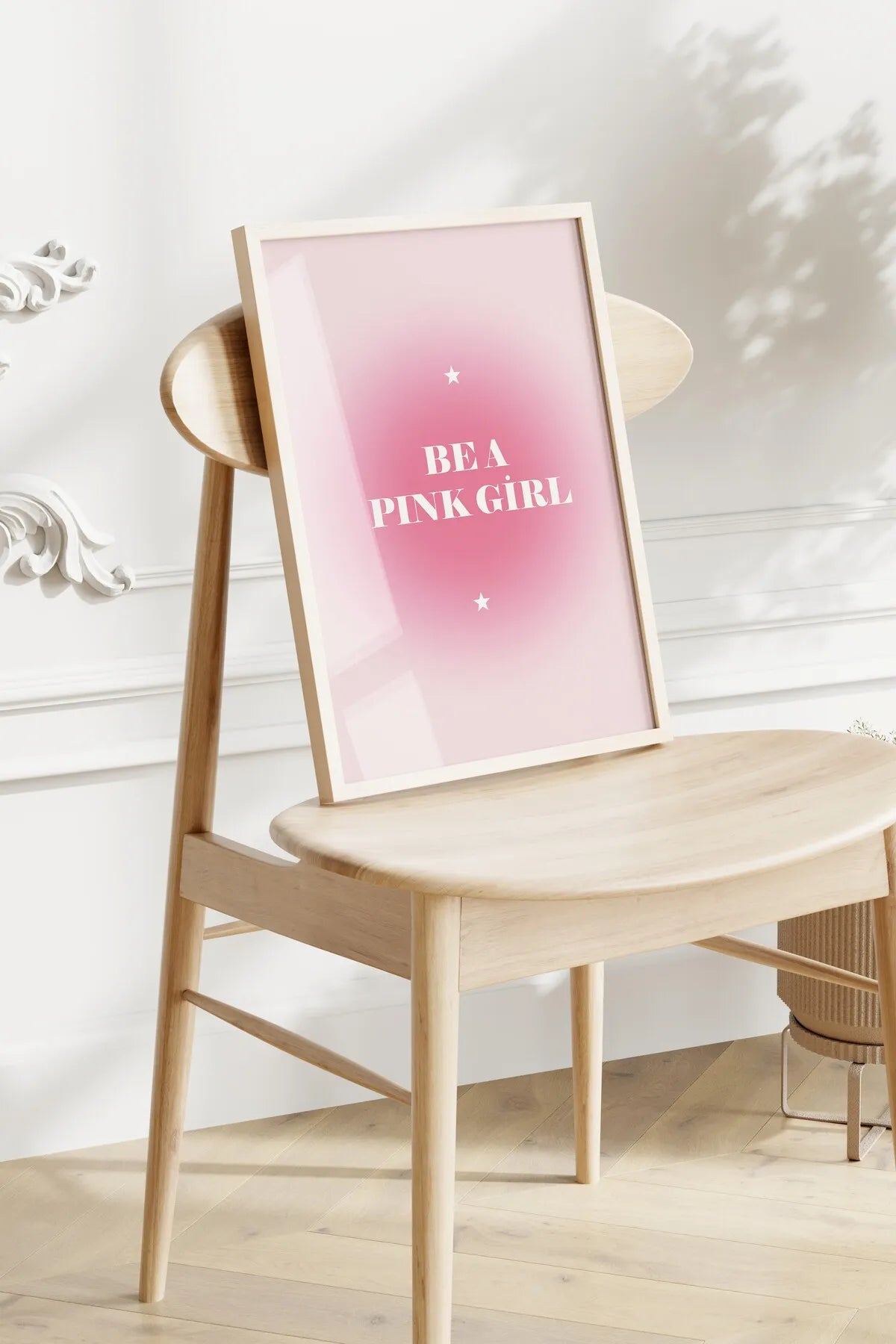 Pembe Temalı Pozitif Enerji-Olumlu 3'lü Şık Poster Seti