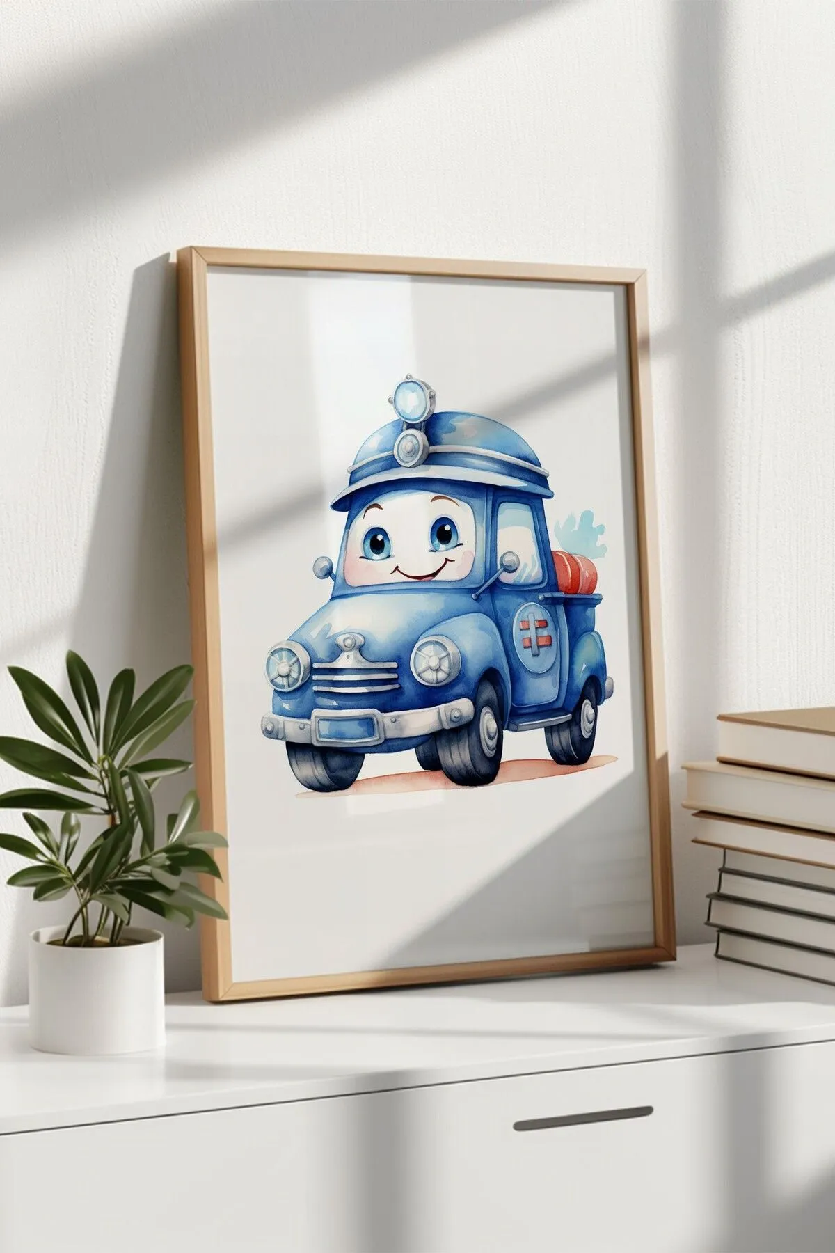 Sevimli Arabalar İskandinav Tarzı 3'lü Poster Seti