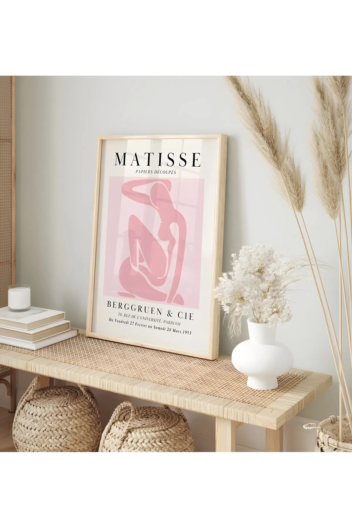 Soft Pudra Pembesi [Henri Matisse] - Botanik Tarzda 3'lü Poster Seti